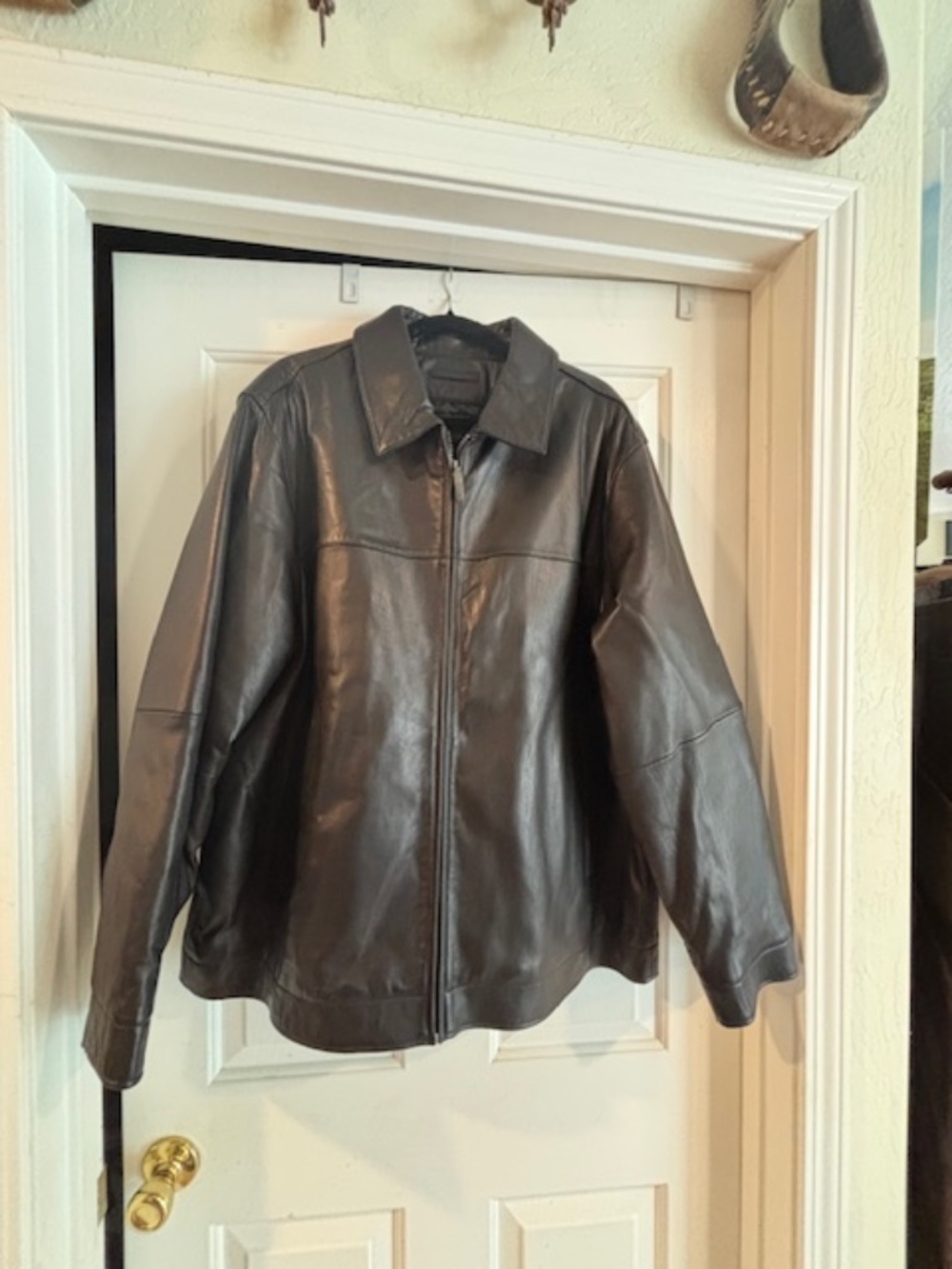 Claiborne Mens Lambskin Leather Jacket - XL